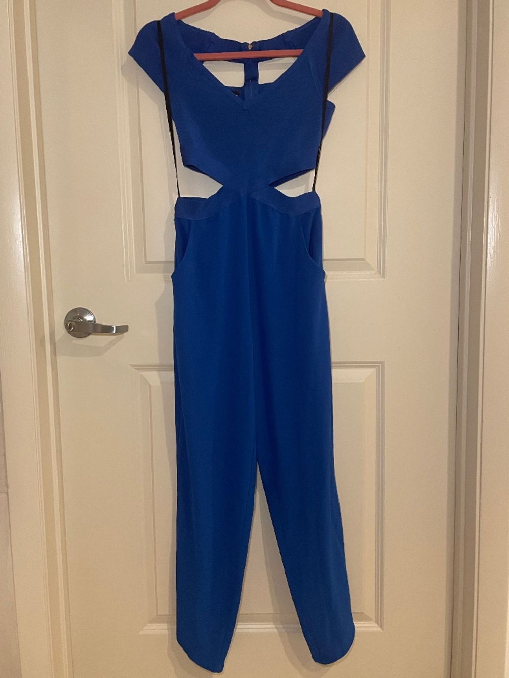 Bebe Royal/Cobalt Blue Cutout Jumpsuit